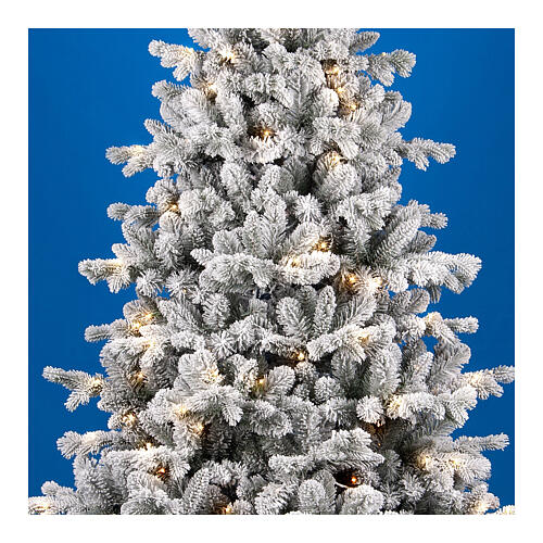 Árbol Navidad Pine WW 180 cm 2200 LED blanco cálido juegos luz flocado poly 2