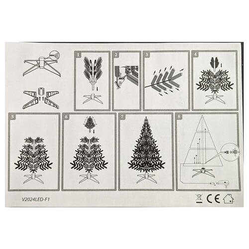 Árbol Navidad Pine WW 180 cm 2200 LED blanco cálido juegos luz flocado poly 9