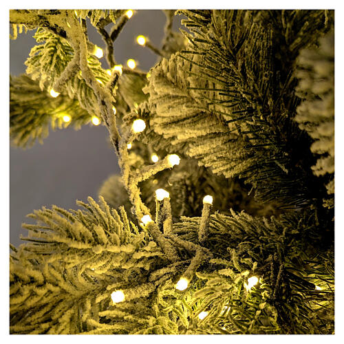 Albero Natale Pine WW 180 cm 2200 LED bianco caldo giochi luce floccato poly 2