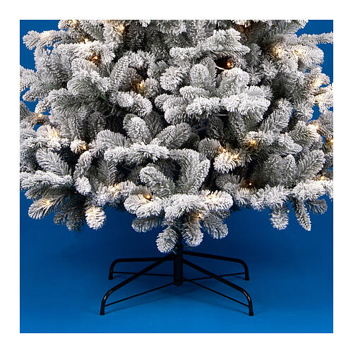 Árbol Navidad Pine WW 210 cm flocado 3200 LED blanco cálido juegos luz poly 3