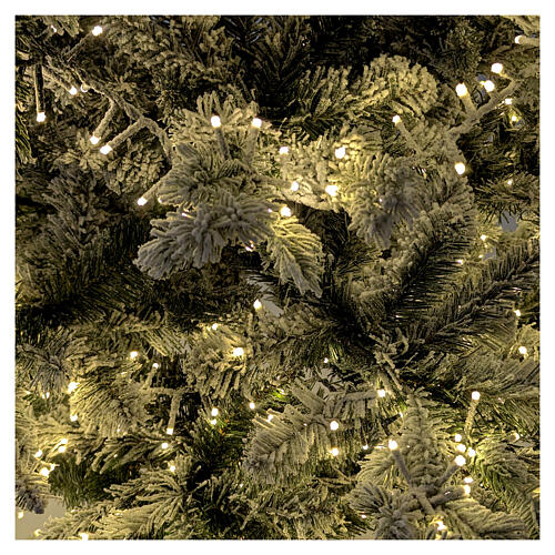 Sapin Noël Pine WW 210 cm enneigé 3200 LEDs blanc chaud jeux lumières poly 5