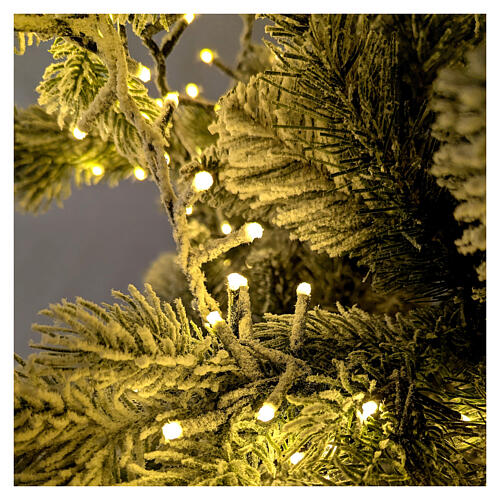 Albero Natale Pine WW 210 cm floccato 3200 LED bianco caldo giochi luce poly 2