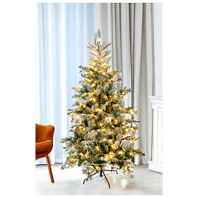 Flocked Christmas tree "Pine", 180 cm, 350 warm white LEDs