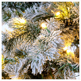 Flocked Christmas tree "Pine", 180 cm, 350 warm white LEDs