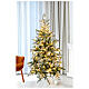 Flocked Christmas tree "Pine", 180 cm, 350 warm white LEDs s1