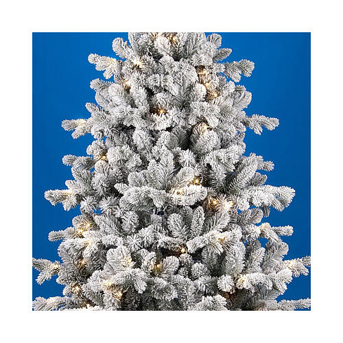 Árbol Navidad Pine 350 LED blanco cálido 180 cm flocado poly 2