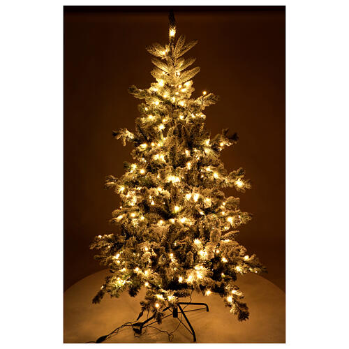 Árbol Navidad Pine 350 LED blanco cálido 180 cm flocado poly 6