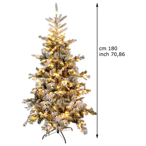 Albero Natale Pine 350 LED bianco caldo 180 cm floccato poly 3