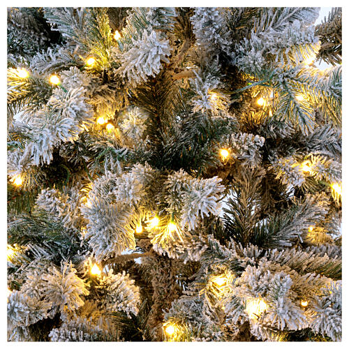 Albero Natale Pine 350 LED bianco caldo 180 cm floccato poly 4