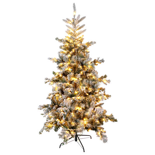 Albero Natale Pine 350 LED bianco caldo 180 cm floccato poly 5