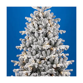 Árbol Navidad Pine LED 240 cm prelit 600 LED blanco cálido flocado poly