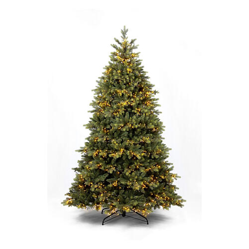 Albero Natale Louvre verde 3200 LED bianco caldo giochi luce 210 cm poly 1