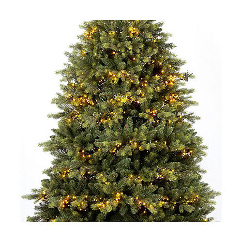 Albero Natale Louvre verde 3200 LED bianco caldo giochi luce 210 cm poly 2