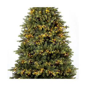 Green Louvre Christmas tree 3200 warm white LED light games 210 cm poly