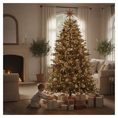 Green Louvre Christmas tree, poly, 4700 warm white LEDs, light plays, 240 cm 2