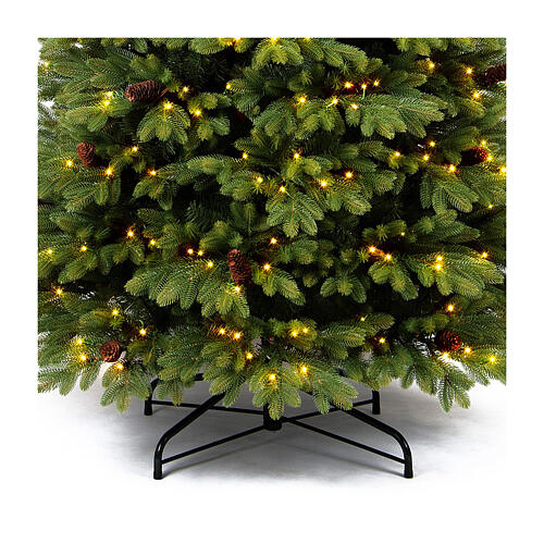 Sapin Noël Green Prelit 500 LEDs blanc chaud 210 cm pommes de pin amovibles poly 3