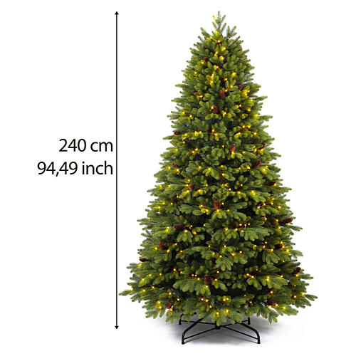 Choinka Green prelit 240 cm 650 LED biały ciepły szyszki zdejmowane poly 3