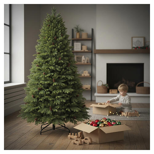 Christmas tree "Green", 210 cm, removable pinecones, poly 4