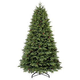 Sapin Noël Green 210 cm vert pommes de pin amovibles poly