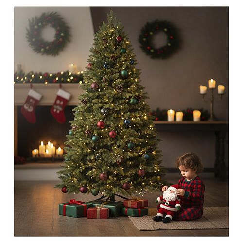 Green Christmas Tree 210 cm removable pine cones 2