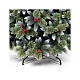 Cherry Christmas tree, PP, 210 cm, snowy finish with pinecones and berries s3