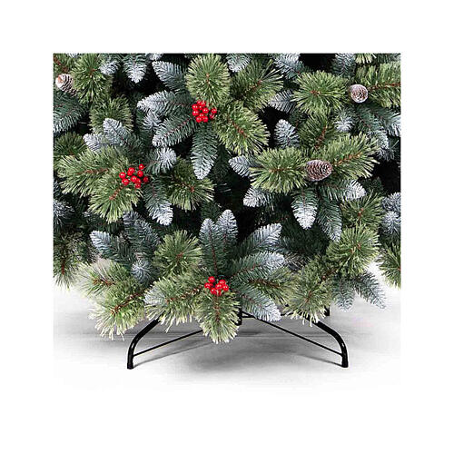 Sapin Noël Cherry pommes de pin baies neige 210 cm PP 3