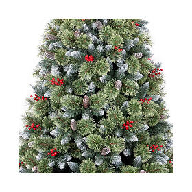 Albero Natale Cherry pigne bacche innevato 210 cm PP