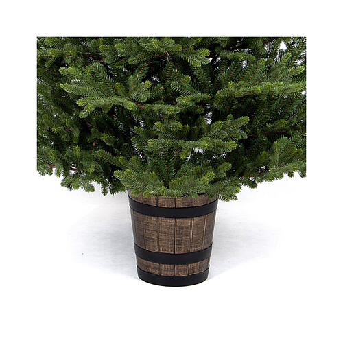 Árbol Navidad National Po 180 cm Poly Feel Real verde con jarrón 3