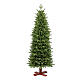 Slim Ritz Christmas tree with wooden base, green poly, 150 cm s1