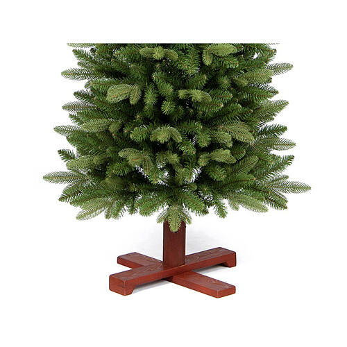 Sapin Noël Ritz 150 cm vert poly slim base bois 3