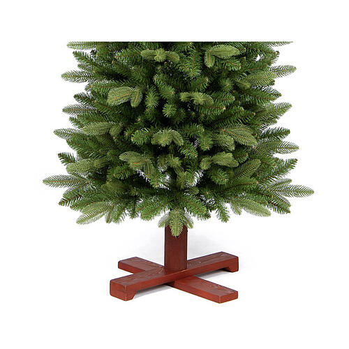 Green slim Ritz Christmas tree, wooden base, feel-real poly, 180 cm 3