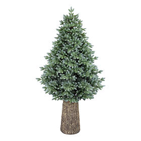 Weihnachtsbaum, Modell Po, 180 cm, PE und Poly Feel Real, grün, Basis in Baumstamm-Optik