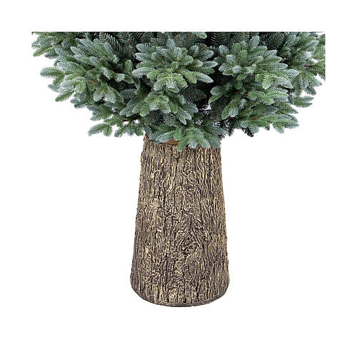 Sapin Noël Po 240 cm base métal effet tronc poly vert 3