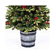 Pine tree with pinecones and berries in a pot, 120 cm, 150 warm white LED lights, feel-real poly s3