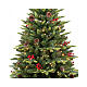 Künstlicher Weihnachtsbaum mit Beeren, Zapfen und 200 warmweißen LEDs, 150 cm, Poly Feel Real, mit Topf-Basis s2