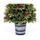 Pine tree of 150 cm, pinecones and berries, 200 warm white LED lights, feel-real poly s3