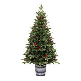 Sapin 120 cm pommes de pin baies poly feel real base pot