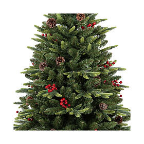 Sapin pommes de pin baies 150 cm poly feel real base pot