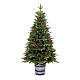 Albero pinetto 150 cm bacche pigne baso vaso tondo poly s1