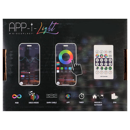 Smart string lights 200 LEDs, 49 ft remote and app, indoor/outdoor 4