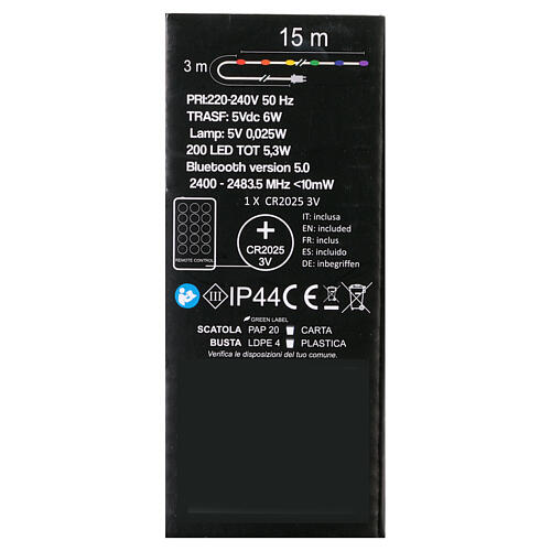 Cadena luminosa smart 200 led con control remoto y aplicación 15 m uso int-ext 6