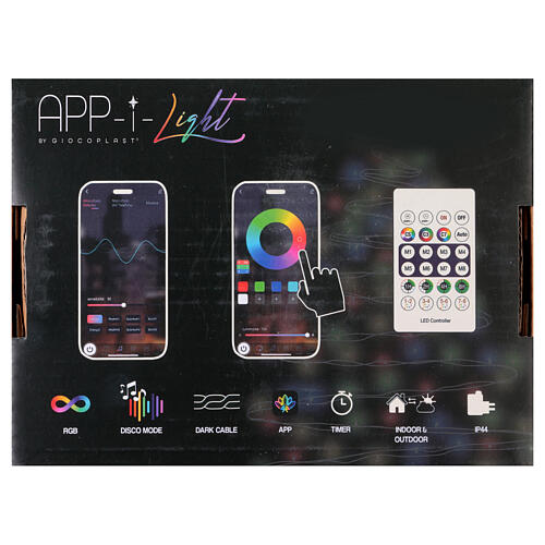 Chaîne lumineuse smart 200 LEDs avec télécommande et app 15 m intérieur/extérieur 4