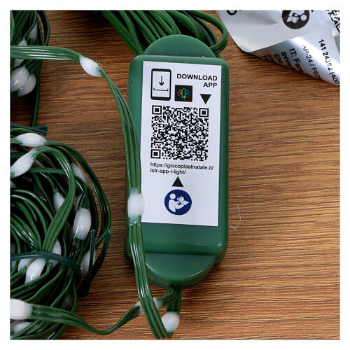 Chaîne lumineuse smart 200 LEDs avec télécommande et app 15 m intérieur/extérieur 8