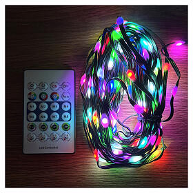 Corrente luminosa smart 200 LEDs 15 m com controle remoto e aplicativo para interior/exterior