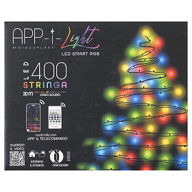 Smart string lights, 66 ft, remote and app, 400 LEDs, indoor/outdoor