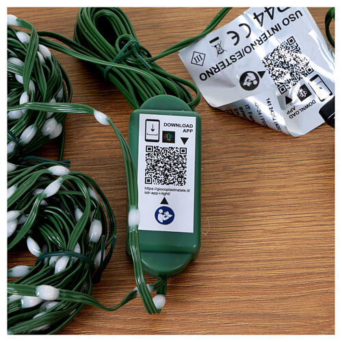 Catena luminosa 400 led smart con telecomando e app uso int-est 20 metri 8