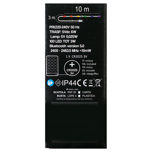 Catena 100 led smart 10 m con telecomando e app uso int-est 6