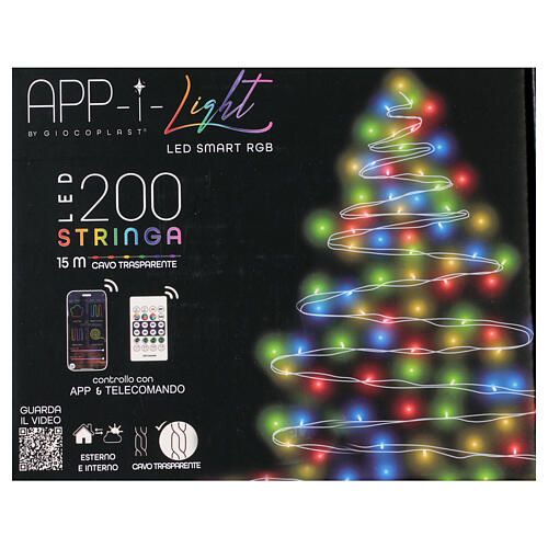 Catena 200 led smart con telecomando e app 15 metri uso int-est 2