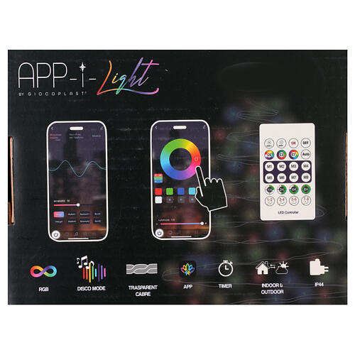 Catena 200 led smart con telecomando e app 15 metri uso int-est 4