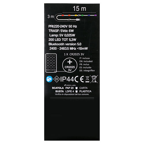 Catena 200 led smart con telecomando e app 15 metri uso int-est 6